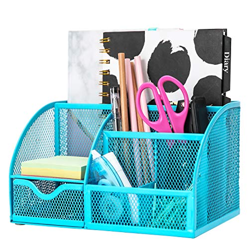 Exerz Mesh Desk Organizer Office with 7 Compartments + Drawer /Desk
