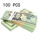 Prop Money Play Money Pretend Dollar Bills $2,000 Full Print New Style Money Copy of $20 Dollar Bills Stack, in Authentic Bank Strap