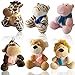 Nush Nush Set of 6 Small Stuffed Animals - Unisex Safari Animal Plush Toys - Premium Quality Stuffed Animals for Kids - Jungle Zoo Keychain Animal for Party Favors Gifts Carnival prizes