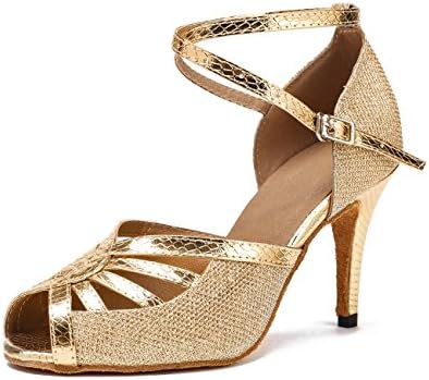 Miyoopark Girls Ladies Stiletto High Heel Glitter Tango Latin Dancing Shoes Evening Sandals