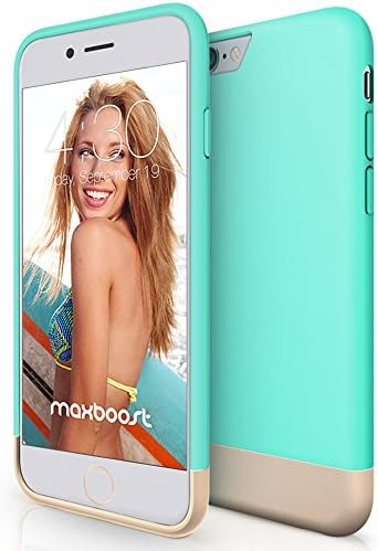 iPhone 6 Plus Case, Maxboost [Vibrance Series] For Apple iPhone 6 Plus Case (5.5) (2014) Protective Hard Cover- Turquoise/Champagne Gold