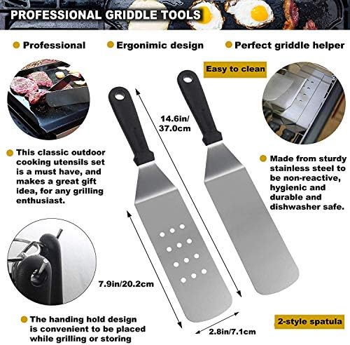 Ensemble d'accessoires pour Barbecue de Catégorie Restaurant dans Une Boîte Cadeau - Ensemble Spatule en Acier Inoxydable avec Sac de Rangement - Ustensiles pour Barbecue Robustes - Mes Grillades Ensemble d'accessoires pour Barbecue de Catégorie Restaurant dans Une Boîte Cadeau - Ensemble Spatule en Acier Inoxydable avec Sac de Rangement - Ustensiles pour Barbecue Robustes