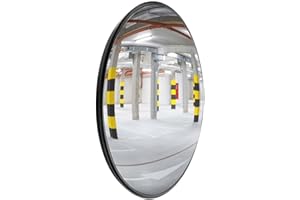 Convex Safety Mirror - 24 Inch | 60CM Wide-Angle Security Mirror with Durable Plastic Black Body | Indoor Safety Mirror for G