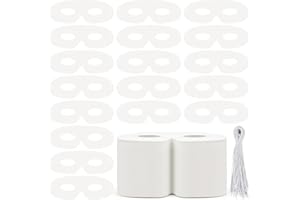 MOTOTO 120 Pack White Paper Eye Masks Die Cut Blank Mask Craft Paper Eye Mask Plain Masquerade Mask DIY Blank Paper Art Mask for Cosplay Halloween Party