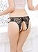 Sexyangels Womens Open Crotch Underwear Thongs Lace G-Strings Sexy Panties,Black,One Size