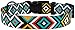 Nylon Dog Collar Aztec Geometric Pattern Ethnic Teal 12-16 inch