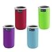 Beautyflier® Pack of 4 Anti-Slip Embossed Neoprene Bottle Insulator Sleeve 2.5mm Thick Collapsible Drink Can Cover for BBQ Camping Party (12oz(red/green/light blue/purple))