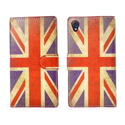 32nd Design Book Wallet Faux Leather Case Cover for Sony Xperia Z1 Compact - Union Jack
