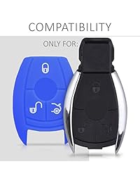 Kwmobile Car Key Cover para Mercedes Benz - Funda protectora de silicona para llavero para Mercedes-Benz Key Button Car Key - Azul