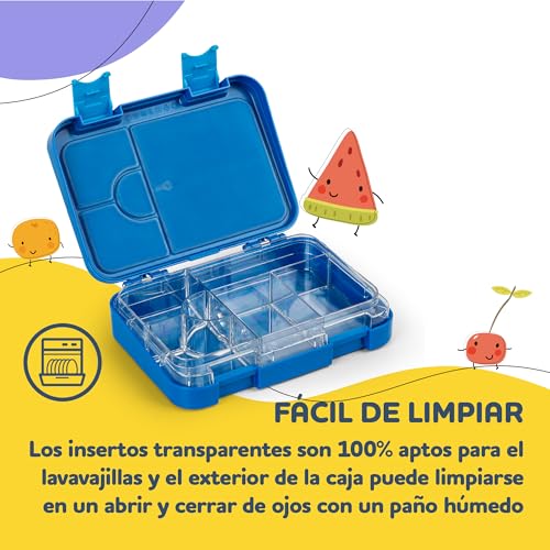 Schmatzfatz Children's Lunch Box with Compartments, Children, School, Colours, Children's Lunch Boxes with BPA-Free and Leak-Proof Sections, Dishwasher Safe