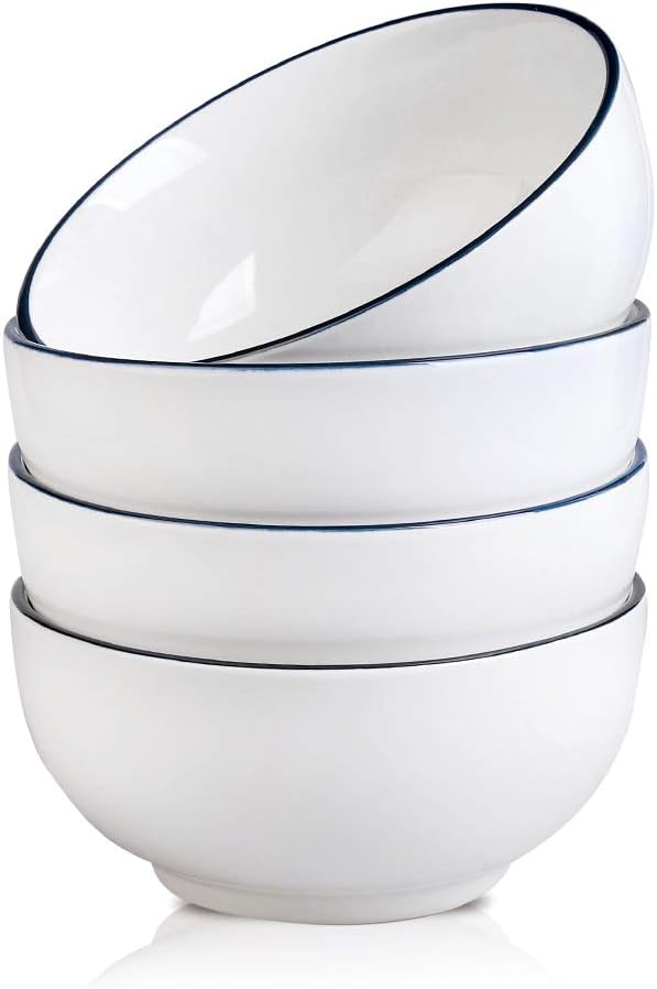 Joyroom Porcelain Cereal Bowl Set, 24 oz Soup Bowl, Ceramic Bowl For Oatmeal