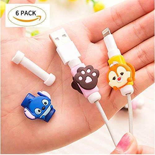 Assorted Lightning Charger Data Protective Cable Saver Protector (6 Packs) for Apple iPhone Laptop Macbook Charge Cable Saver and Fixer Charge Cable Saver