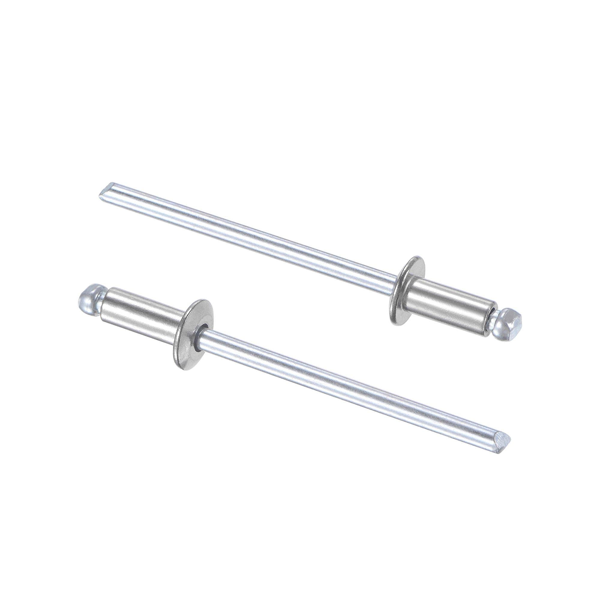 sourcing map Blind Rivets 304 Stainless Steel 3.2mm Diameter 7mm Grip Length Silver 100pcs — image 1