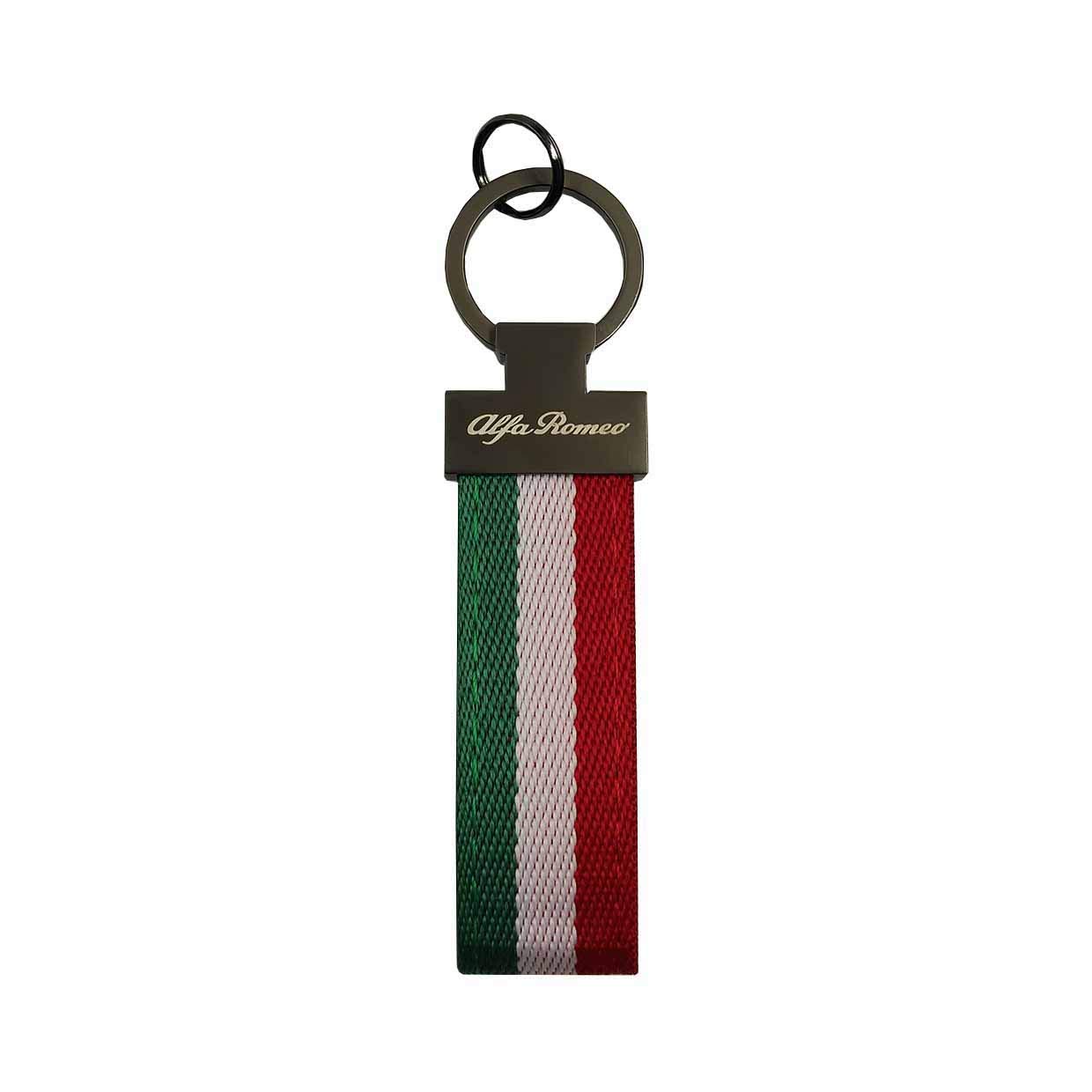 PSL Limited Edition Italy Flag Keychain For Alfa cars Giulia spider 4c Giulietta Stelvio Tonale leather nylon key fob with Gift Box