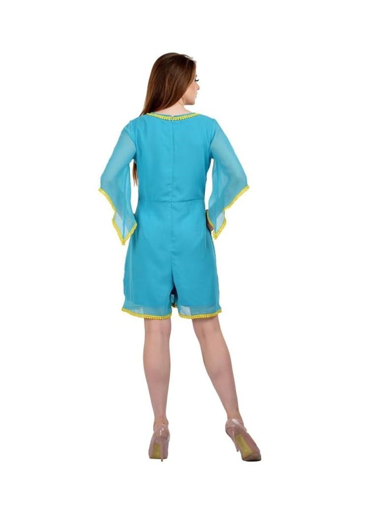 karmic vision women's georgette blue jumpsuit