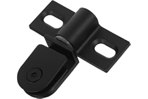 Alipis Heavy Duty Stainless Steel Shower Door Hardware Set with Black Glass Pivot Hinges for Frameless
