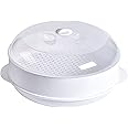 WANGYZJ Microwave Steamer - Plastic Vegetable Steamer, for Cooking, Vegetables with Lid, BPA Free, Cookware, Healthy Cooking Quick Fast (1 Tier), White
