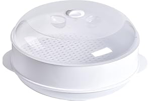 WANGYZJ Microwave Steamer - Plastic Vegetable Steamer, Microwave Steamer for Vegetables,Microwave Steamer for Cooking with Lid, BPA Free, Microwave Cookware, Healthy Cooking Quick Fast (1 Tier)