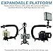 Cam Caddie Scorpion Jr Camera Stabilizer - Collapsible Stabilizing Smartphone Handle for All DSLR, GoPro, Mobile Phones with Integrated Cold Shoe and 1/4-20 Threaded Mounting Knob - Black