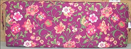 Buffaloe Creek Sales (1) Outdoor Patio Bench Cushion ~ Purple Floral ~ 17 x 46 x 3.25NEW