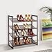 LANGRIA 4-Tier Metal Shoe Rack Utility Shoe Tower Shoe Organizer Shelf for Closet Bedroom & Entryway Bronze