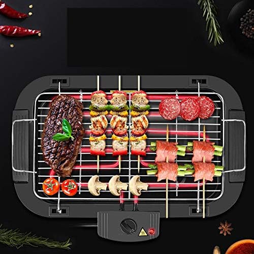 review Myonly Electric Grill Indoor and Outdoor Grill Stainless Steel Multi-Function Electric Grill Non-Smoking Electric Grill Pan Skewers Barbecue