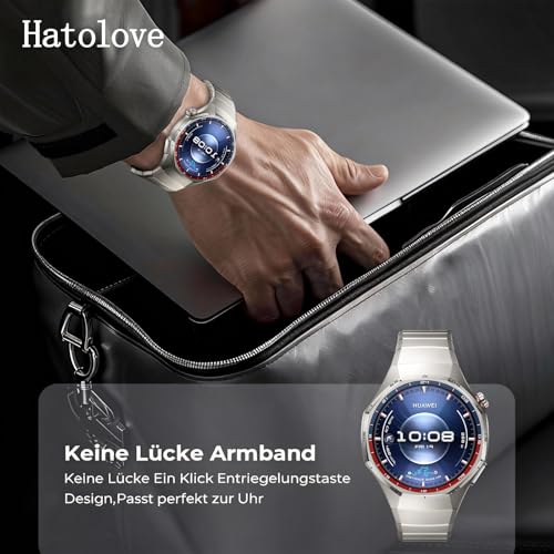 Hatolove Titanium Strap for Huawei Watch GT6 Pro 46 mm, with DLC Coating and Folding Clasp – Lightweight, Anti-scratch, Modular Design for Huawei GT6 Pro 46 mm