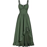 Scarlet Darkness Renaissance Dress Women Summer Corset Dress Flowy Sleeveless Milkmaid Vacation Sundress with Pockets