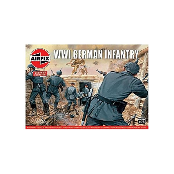 Airfix A00726V 1/76 Deutsche Infanterie Figuren WWI German Infantry,Vintage Classics, grau