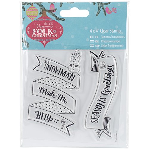 docrafts PMA907953 Papermania Folk Christmas Clear Stamps, 4" x 4"