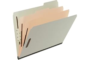 Pendaflex File Folders, Pressboard Classification Folders, Letter Size, 2 Dividers, 6 Fasteners, 3" Expansion, Durable & Rein