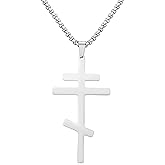 Medsor Russian Orthodox Cross Necklace For Men Stainless Steel Orthodox Cross Necklace Women