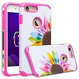 IPhone 7 Plus Case, Apple iPhone 7 Plus [Shock Absorption/Impact Resistant] Hybrid Dual Layer Armor Defender Protective Case Cover for iPhone 7 Plus, (Sun Flower)