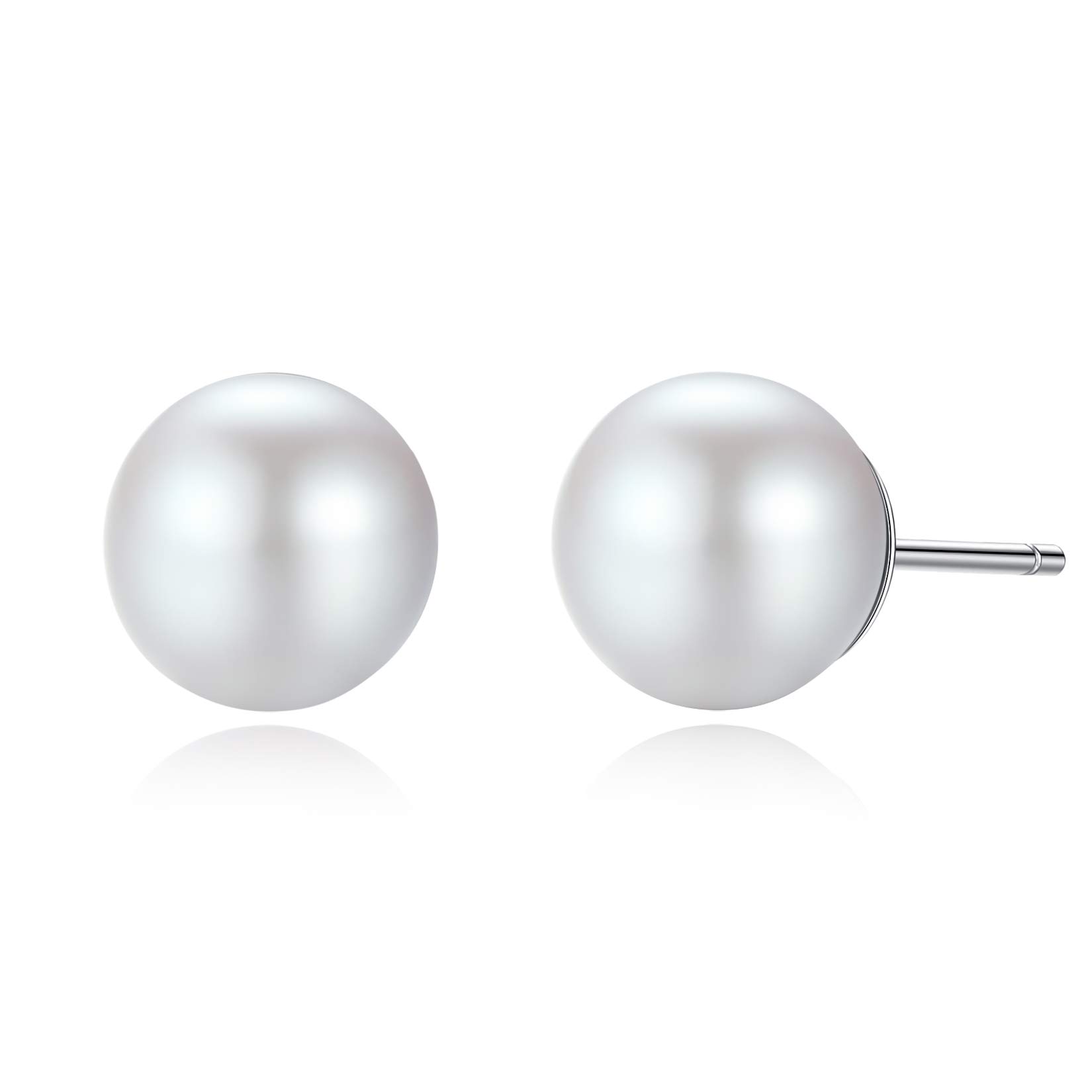 VIKI LYNN Genuine AAA 7-8mm Grey Freshwater Cultured Pearl Earrings Jewelry for Women
