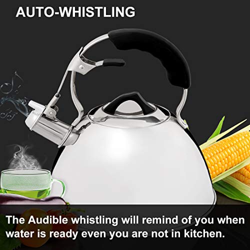 image for KARRISM Tea Kettle Stovetop Whistling 304 Stainless Steel Premium Stur