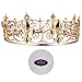 Frcolor Men's Crown, Crystal Full Round King Crown for Prom Party Hats Costume Accessories