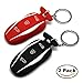 Topfit For Tesla Key Fob Cover Model S&3 Silicone Key Chain for Tesla Model S Key Case Cover Holder (Black Red 2 of Set)