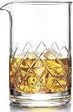 MOFADO Premium Cocktail Mixing Glass - Seamless Lead-Free Crystal - Thick Weighted Bottom - 18oz 550ml - Choice for Amateurs & Pros - Ideal Gift