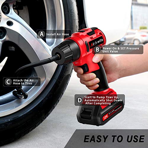 AIRXWILLS Tire Inflator Air Compressor Pump with Digital Gauge 120 Psi