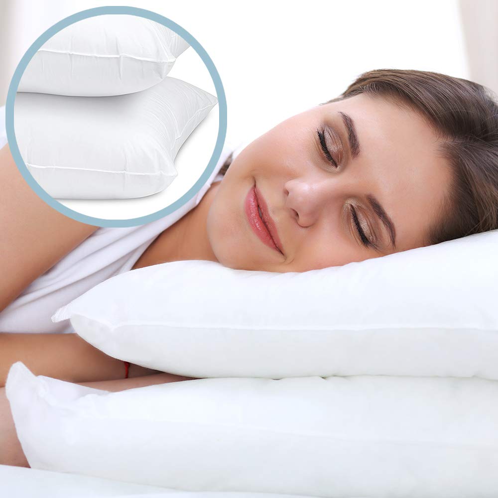 White Classic Bed Pillows for Sleeping 2 Pack, Pillow Standard Size Side Sleeper Set, Down Alternative Luxury Hotel Soft Pillow 28x20 Inches