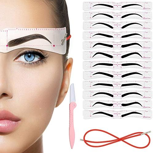 eyebrow stencil 12pcs eyebrow shaper kit reusable eyebrow template with strap eyebrow trimmers for women girls 3 minutes makeup tools for eyebrows pricepulse