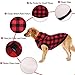 ASENKU Dog Winter Coat Fleece Thicken Dog Hoodie British Plaid Pet Jacket Warm Outfit with Removable Hat Windproof Vest for Small Medium Large Dogs, Red, Medium