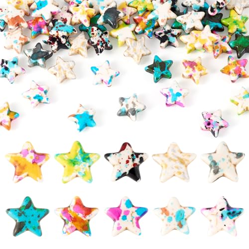 Elecrelive 60Pcs Star Turquoise Beads 10 Colors Star Shaped Stone Beads Spray Painted Synthetic Gemstone for Bolo Bracelets Necklaces Earrings DIY Jewerly Making at Amazon
