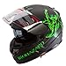 Bio-Hazard Matte Black Dual Visor Full Face Motorcycle Helmet DOT (M)