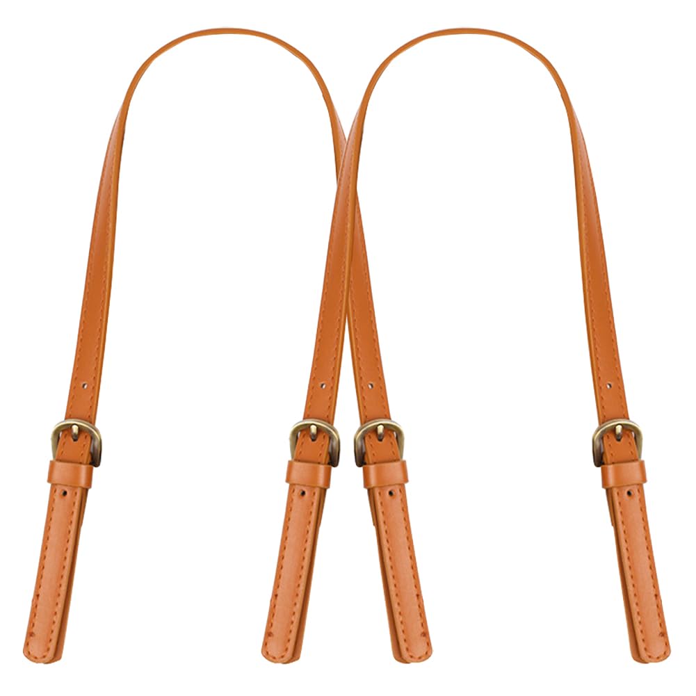 VASANA 2PCS 67-71 CM/26-27 Inch Universal Bag Straps Replacement Imitation Leather Sewing Shoulder Bag Straps Adjustable Handbags Strap with Adjustable Buckle for Bag Handbag Handle(Brown)