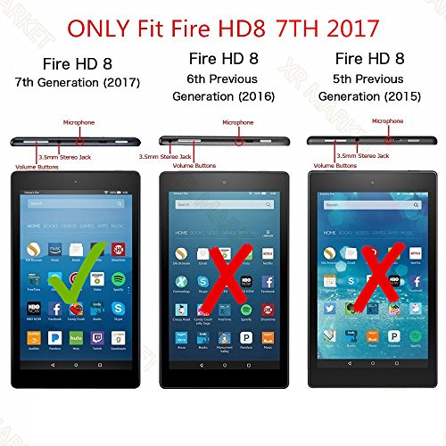for Kindle Fire HD 8 (7th Gen 2017 Release SX034QT) Touch Screen Digitizer Repair Part Replacement with Adhesive, Screen Protector, NOT for HD 8 Kids 7th Generation (NO LCD & NO Instructions)