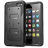 i-Blason Amazon Fire Case - Armorbox Dual Layer Hybrid Full-body Protective Case with Front Cover and Built-in Screen Protector / Impact Resistant Bumpers (Black)
