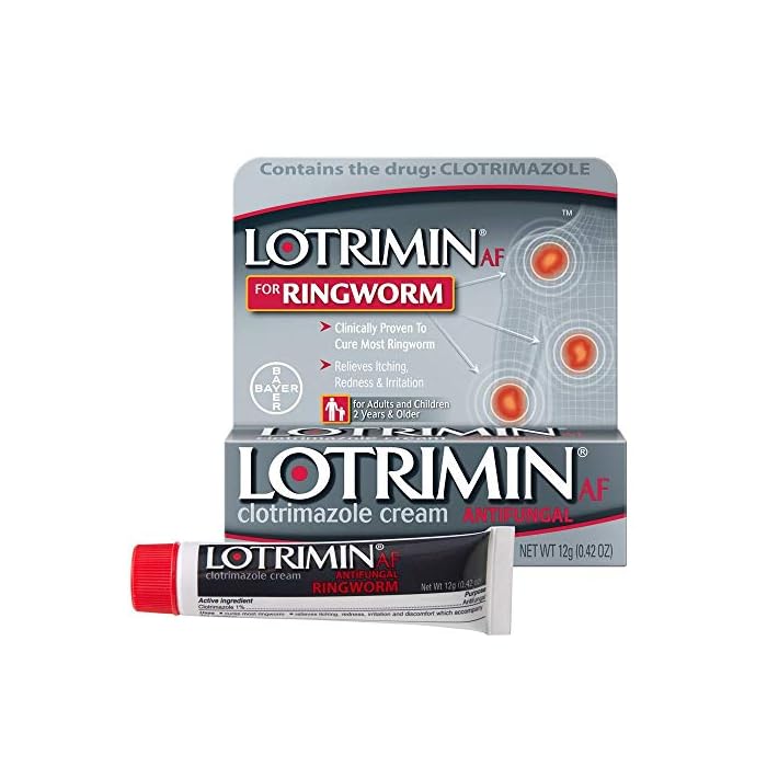LotriminAF Ringworm Cream, Clotrimazole 1 Percent, Clinically Proven Effective Antifungal Treatment of Most Ringworm…