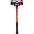 Halder Simplex Mallet with Black Rubber/Red Plastic Inserts and Cast Iron Housing, 1.18" / 12.17 oz.
