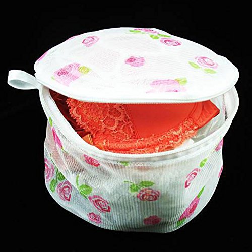 Foldable Bra Washing Bag Laundry Printing Pattern Lingerie Wash Bag,Women Underwear Bra Washing Aid Laundry Saver Lingerie Mesh Wash Basket Bag(As The Picture)
